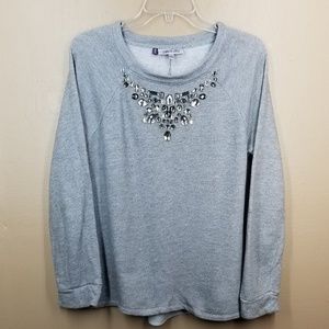$SALE Jennifer Lopez | Gray Jeweled Sweater size L